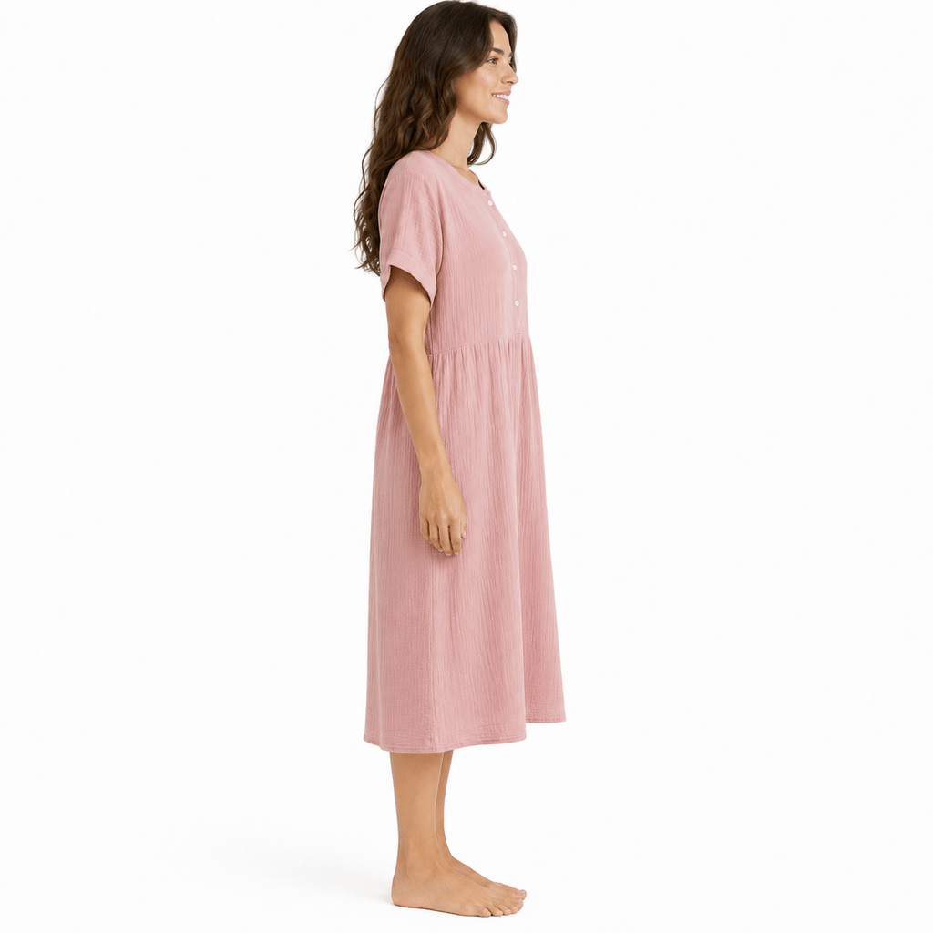 Robe de Chambre Femme Coton Boutonnée