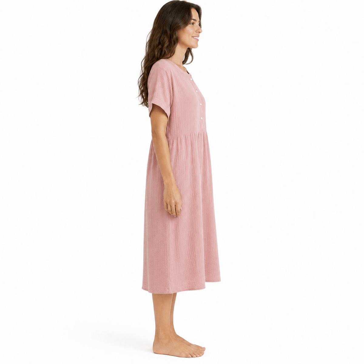 Robe de Chambre Femme Coton Boutonnée