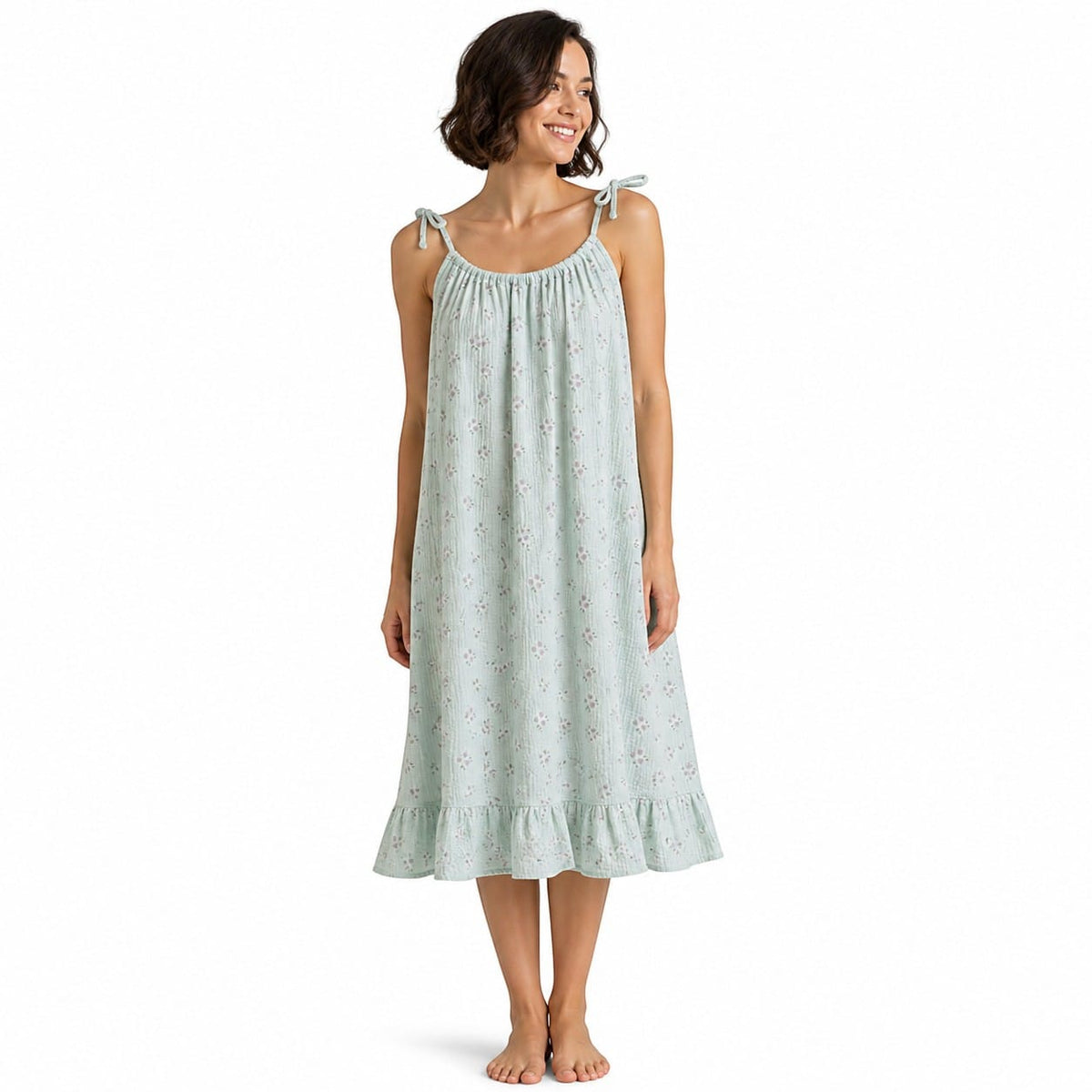 Robe de Chambre Femme Coton Bretelles