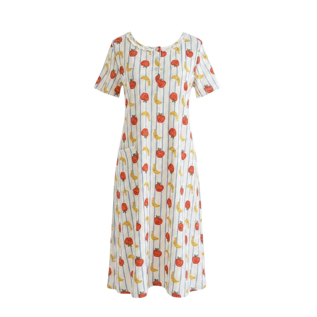 Robe de Chambre Femme Coton Cartoon Manches Courtes