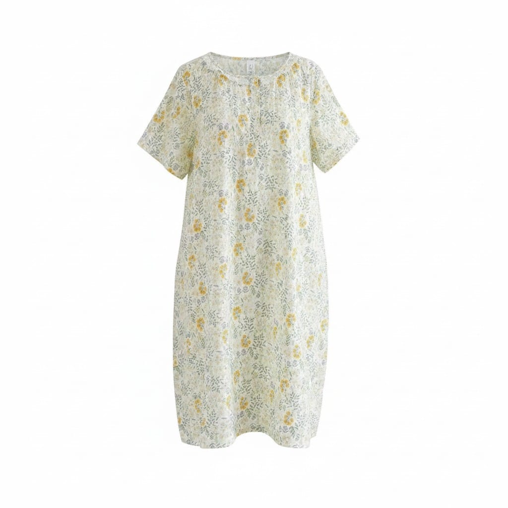 Robe de Chambre Femme Coton Cartoon Manches Courtes