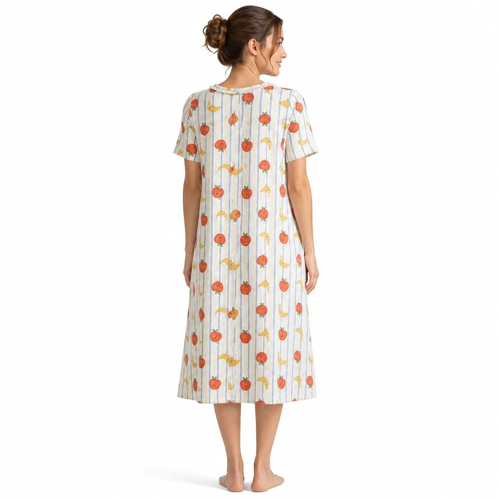Robe de Chambre Femme Coton Cartoon Manches Courtes