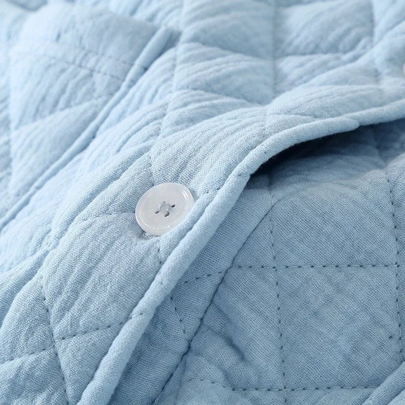 Robe de Chambre Femme Coton Chaude Mi-Longue Hiver