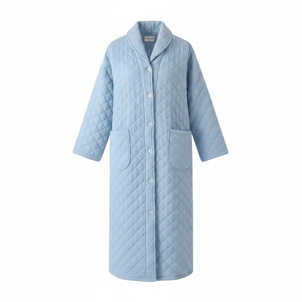 Robe de Chambre Femme Coton Chaude Mi-Longue Hiver