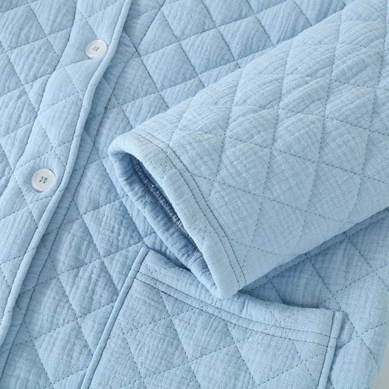 Robe de Chambre Femme Coton Chaude Mi-Longue Hiver
