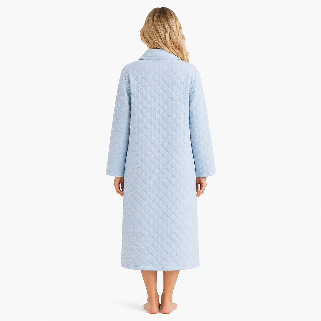 Robe de Chambre Femme Coton Chaude Mi-Longue Hiver