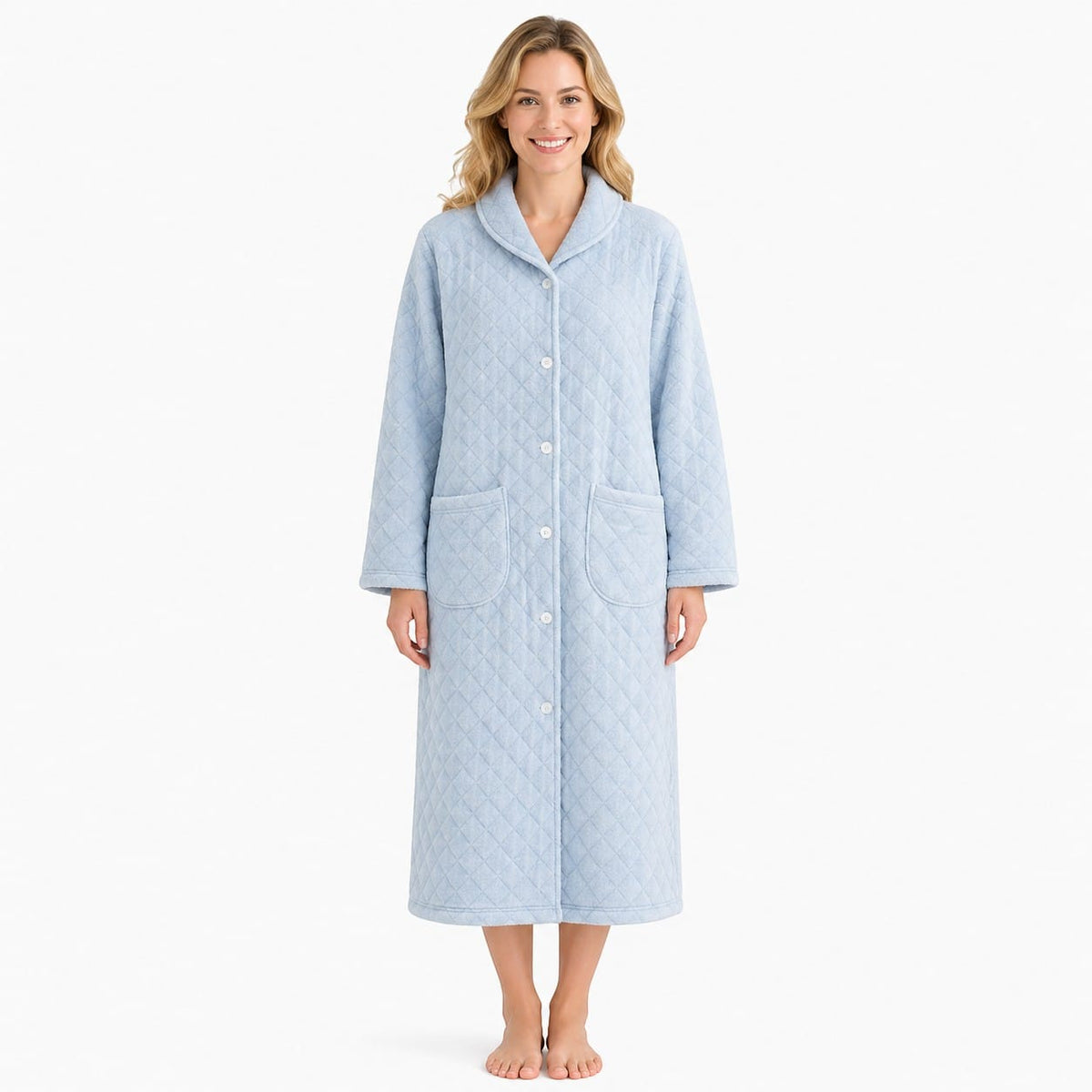Robe de Chambre Femme Coton Chaude Mi-Longue Hiver