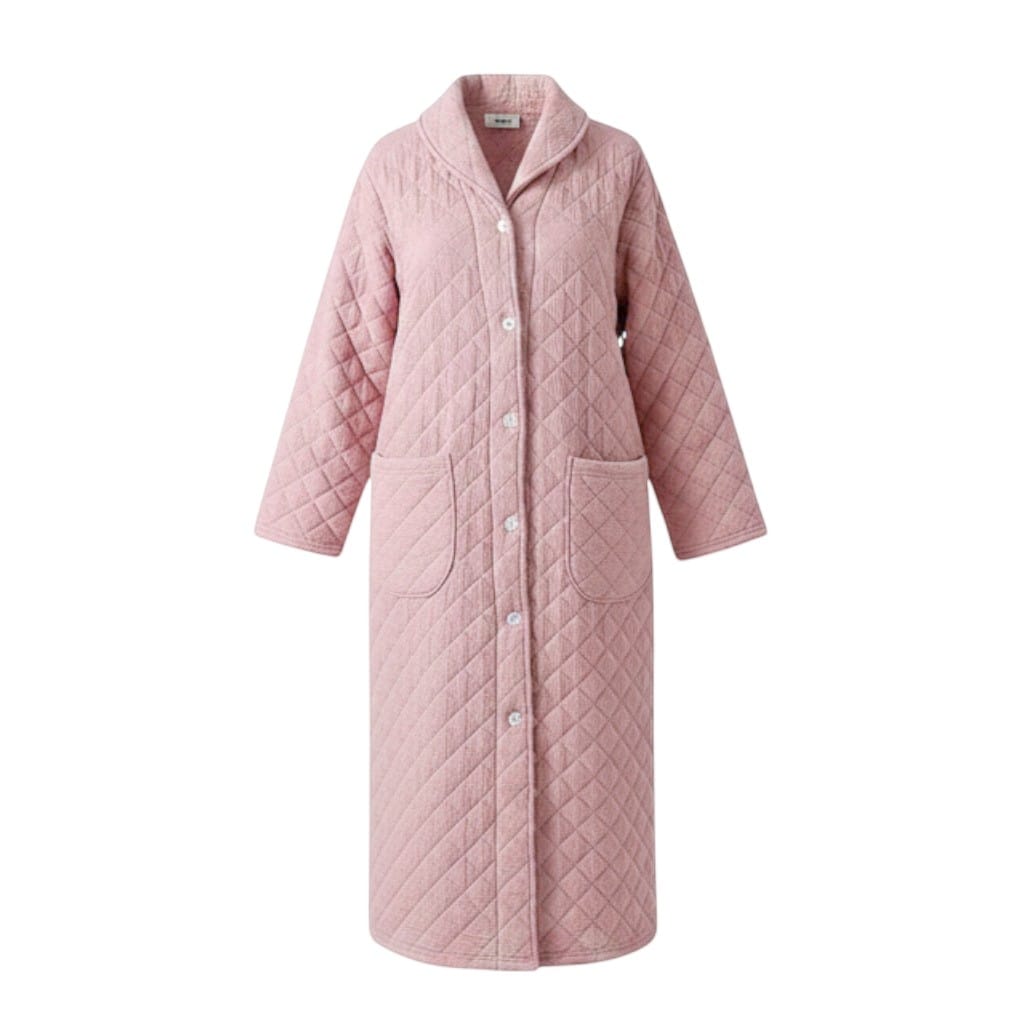 Robe de Chambre Femme Coton Chaude Mi-Longue Hiver