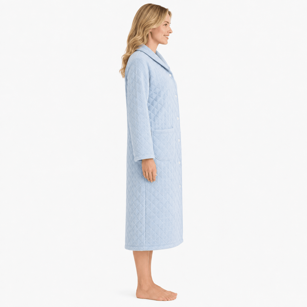 Robe de Chambre Femme Coton Chaude Mi-Longue Hiver