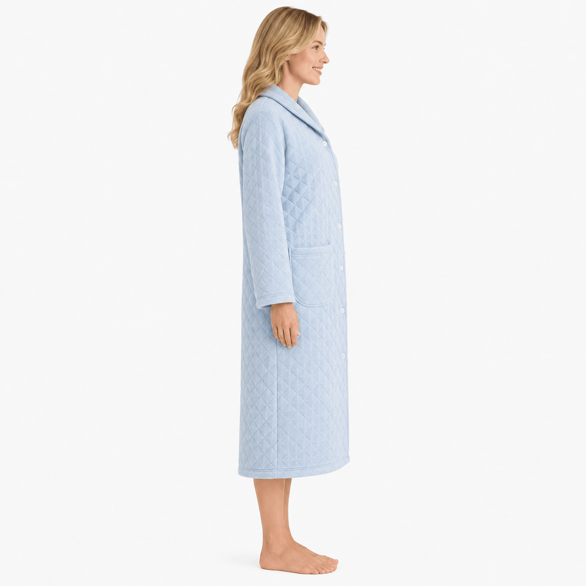 Robe de Chambre Femme Coton Chaude Mi-Longue Hiver