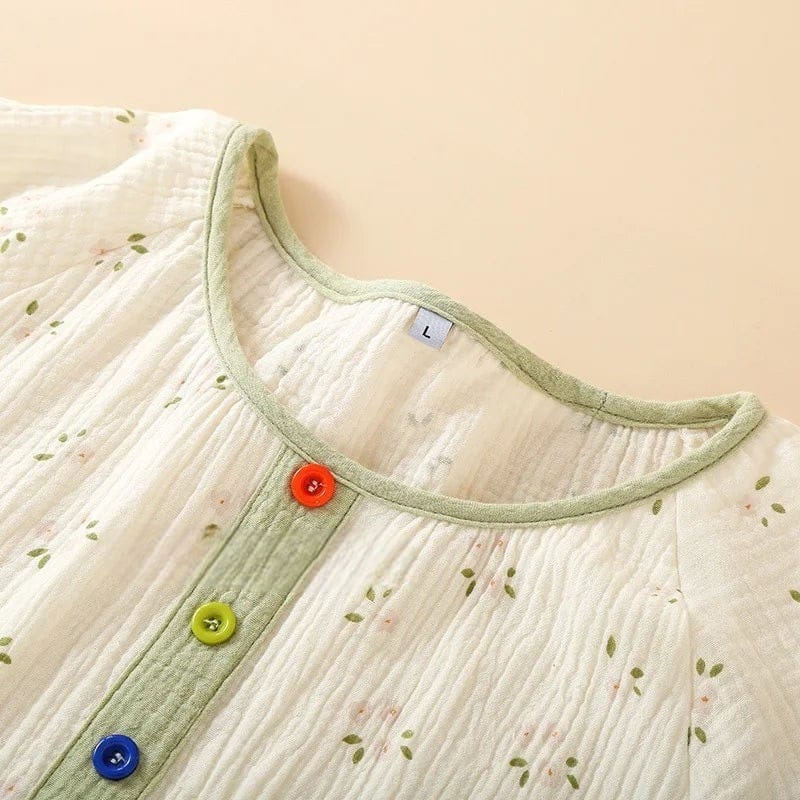 Robe de Chambre Femme Coton Classique Manches Courtes