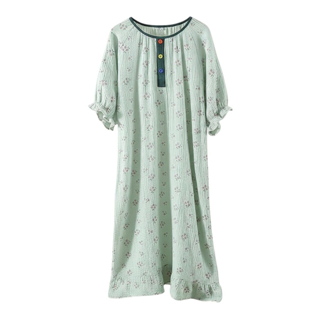 Robe de Chambre Femme Coton Classique Manches Courtes