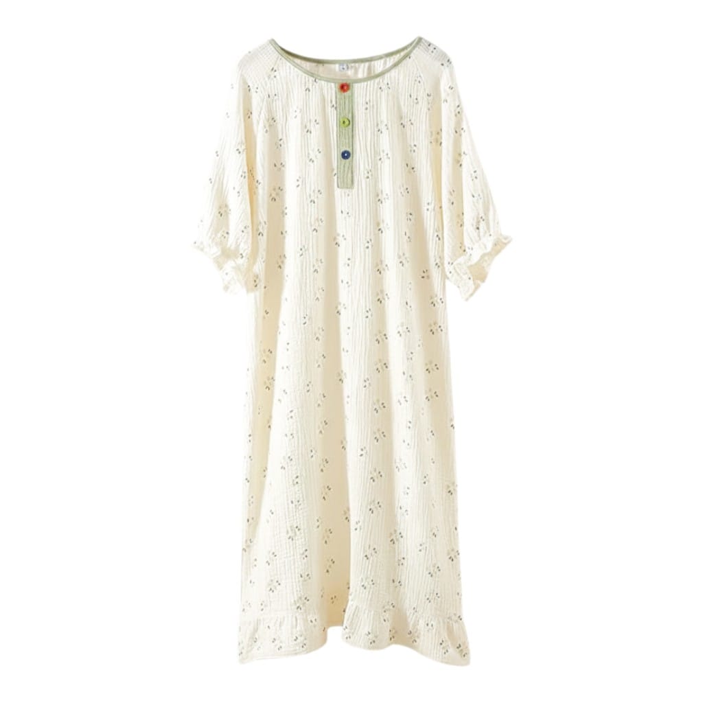 Robe de Chambre Femme Coton Classique Manches Courtes