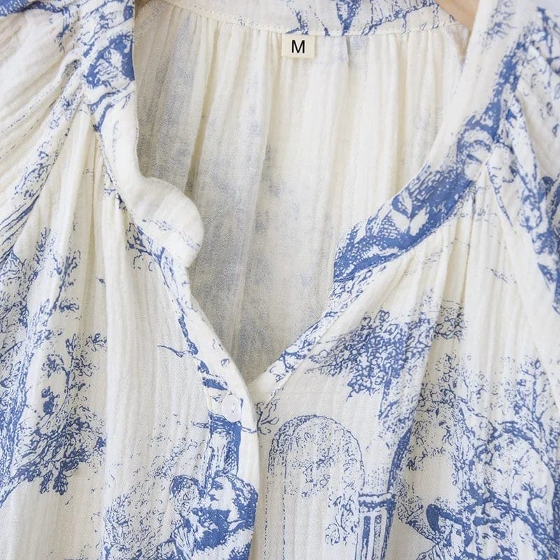 Robe de Chambre Femme Coton Imprimé Jardin