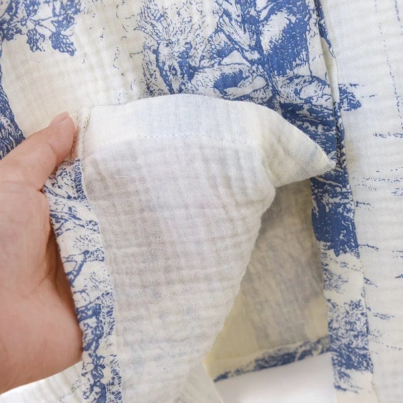 Robe de Chambre Femme Coton Imprimé Jardin