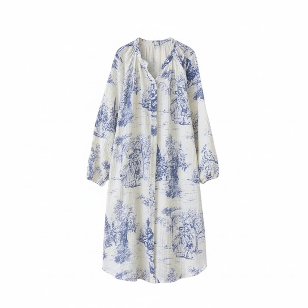 Robe de Chambre Femme Coton Imprimé Jardin