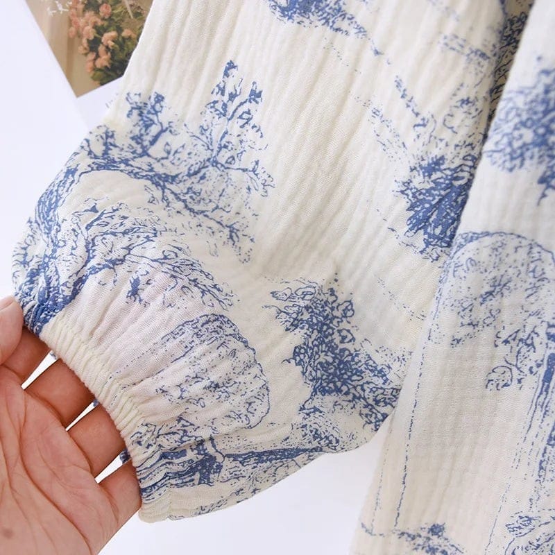 Robe de Chambre Femme Coton Imprimé Jardin