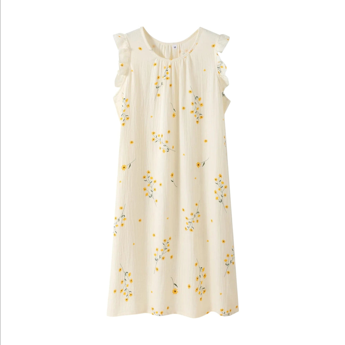 Robe de chambre Femme Coton Jaune Fleuri