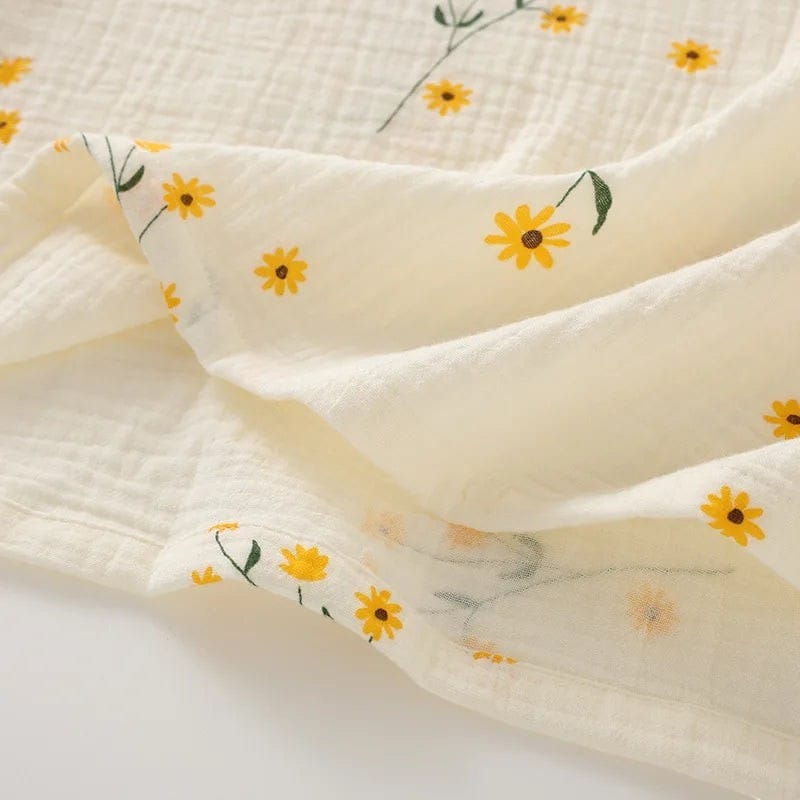 Robe de chambre Femme Coton Jaune Fleuri