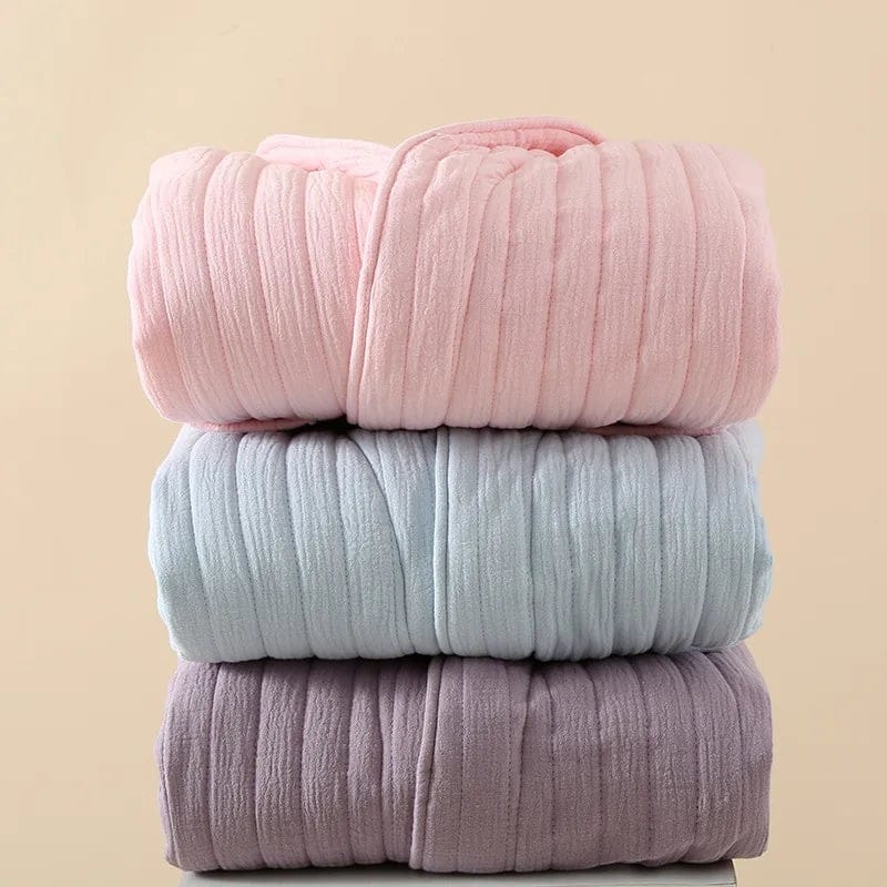Robe de Chambre Femme Coton Matelassée Chaude