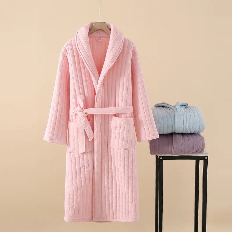 Robe de Chambre Femme Coton Matelassée Chaude