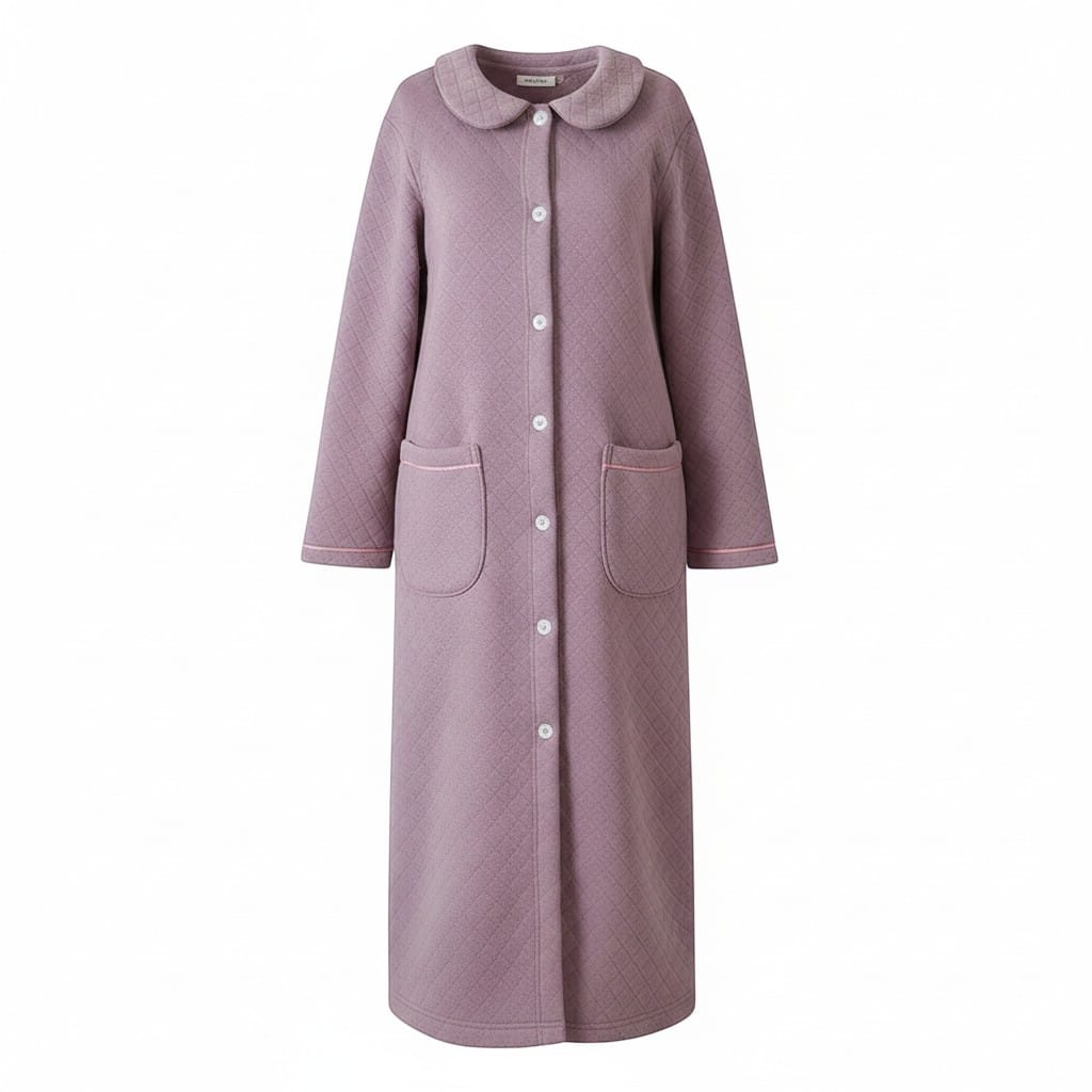 Robe de Chambre Femme Coton Matelassée Douce Hiver