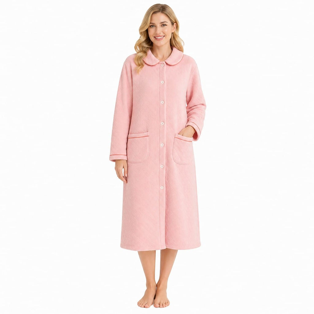 Robe de Chambre Femme Coton Matelassée Douce Hiver