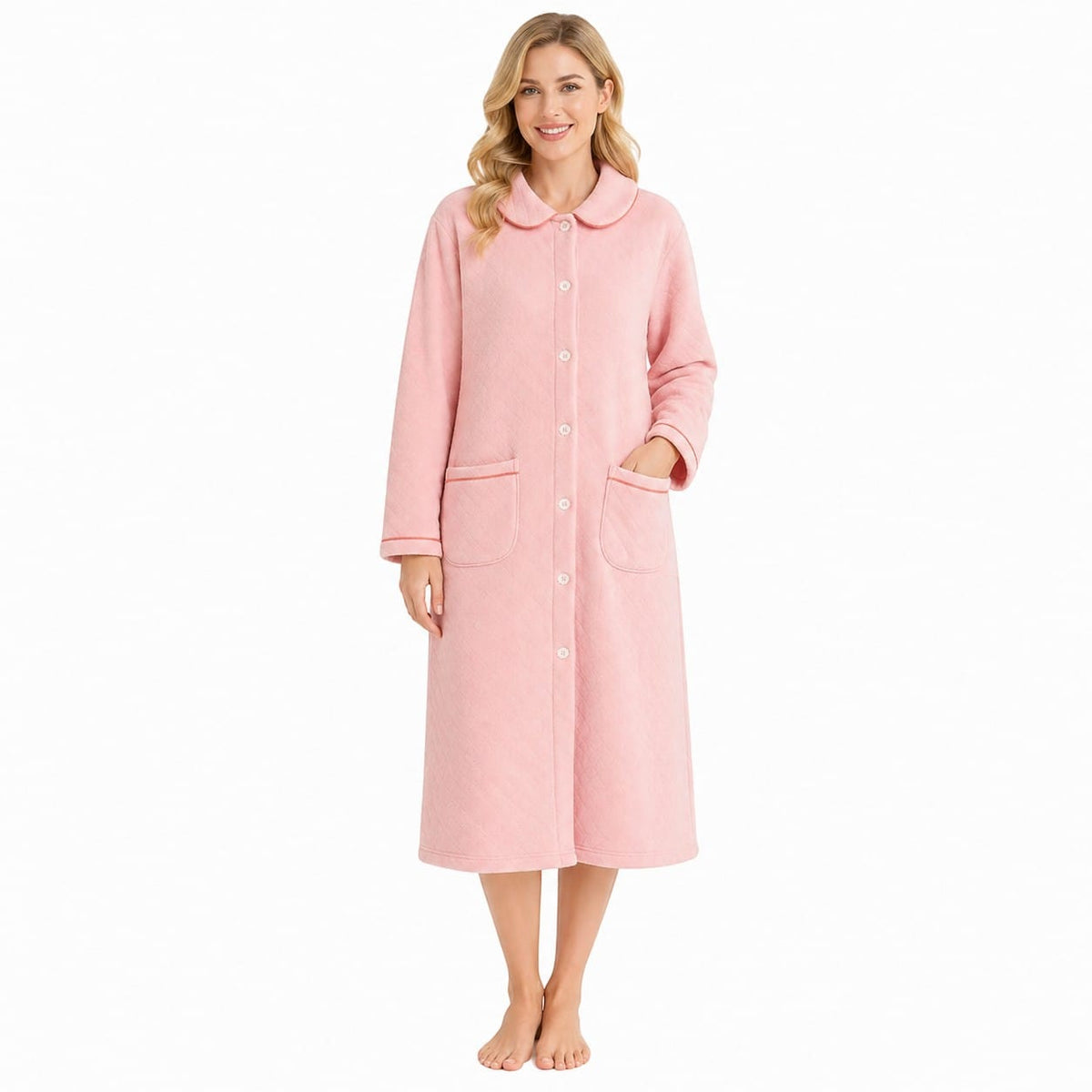 Robe de Chambre Femme Coton Matelassée Douce Hiver