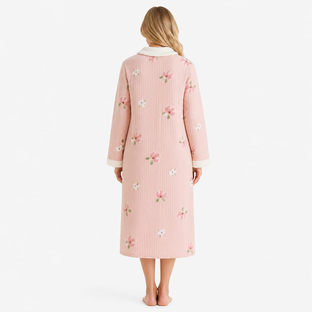 Robe de Chambre Femme Coton Motif Cute Chaude Hiver