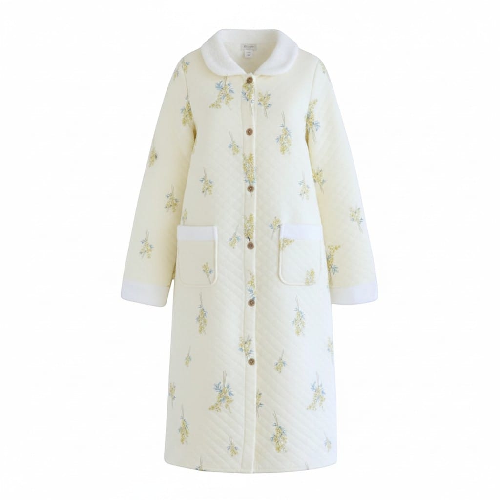 Robe de Chambre Femme Coton Motif Cute Chaude Hiver