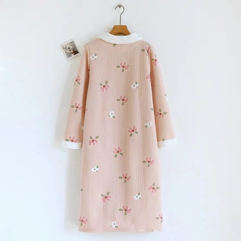 Robe de Chambre Femme Coton Motif Cute Chaude Hiver