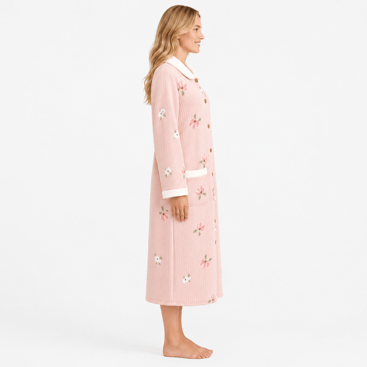 Robe de Chambre Femme Coton Motif Cute Chaude Hiver