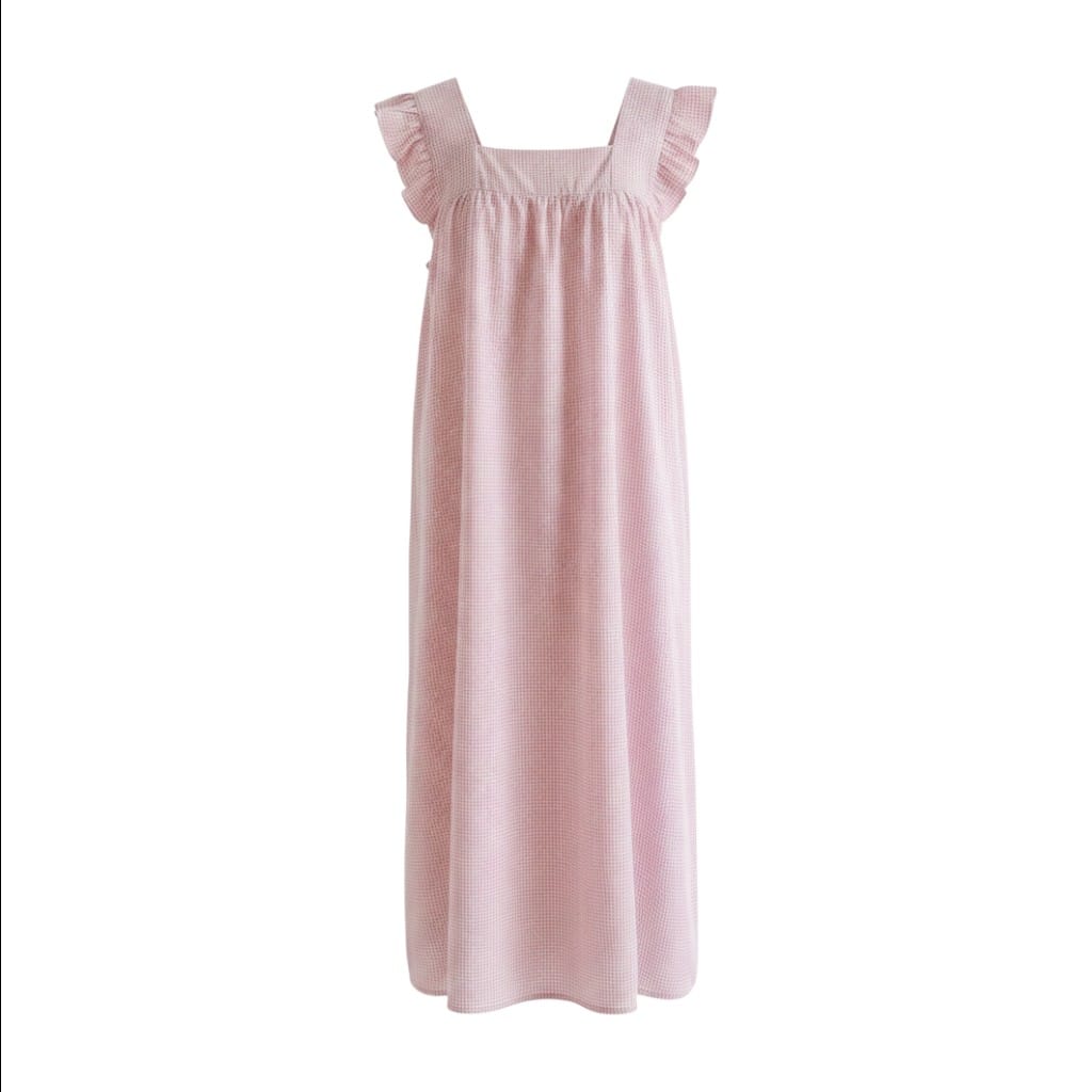 Robe de Chambre Femme Coton Petit Carreaux