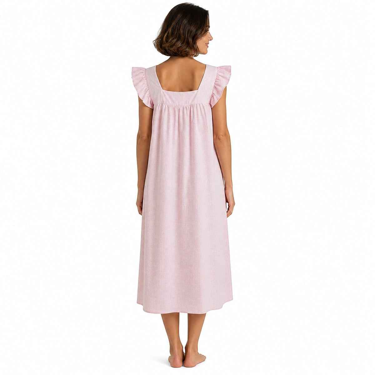 Robe de Chambre Femme Coton Petit Carreaux