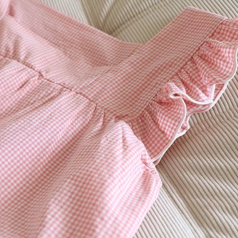 Robe de Chambre Femme Coton Petit Carreaux