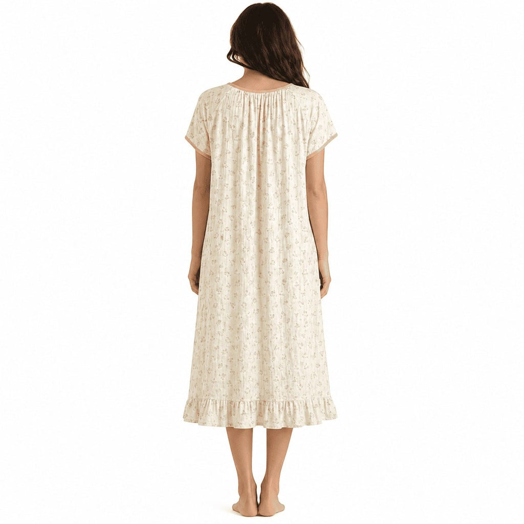 Robe de Chambre Femme Coton Uni Mi-Longue Jaune