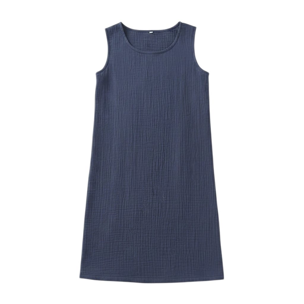 Robe de Chambre Femme Coton Uni Sans Manches Courte