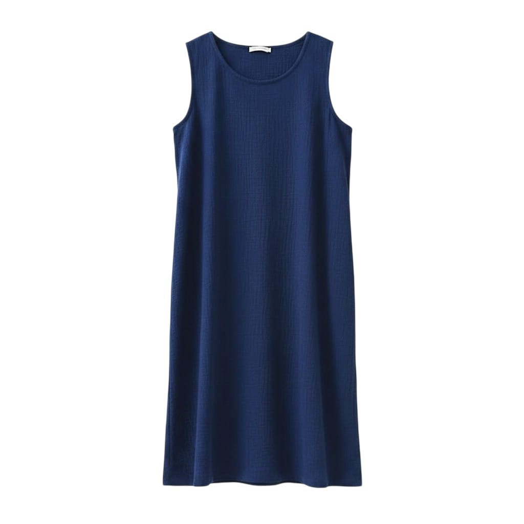 Robe de Chambre Femme Coton Uni Sans Manches Courte