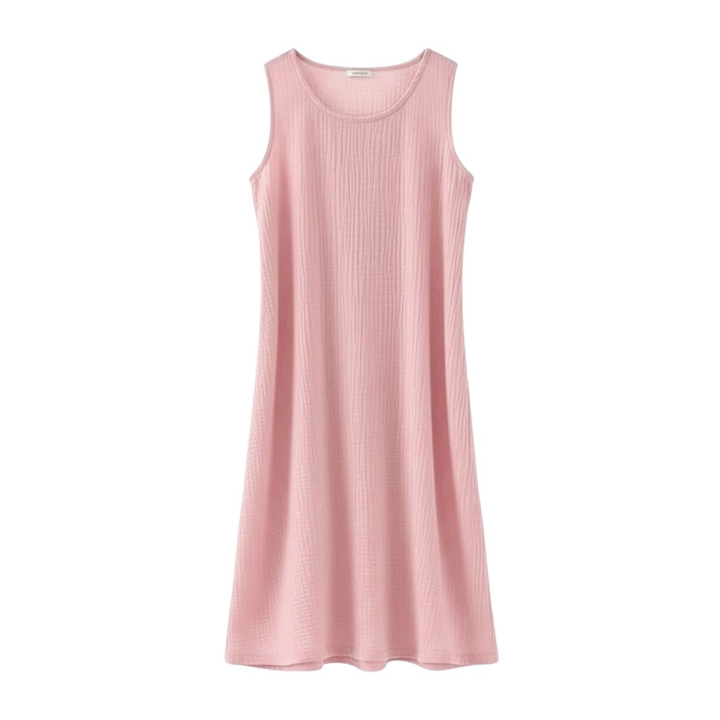 Robe de Chambre Femme Coton Uni Sans Manches Courte
