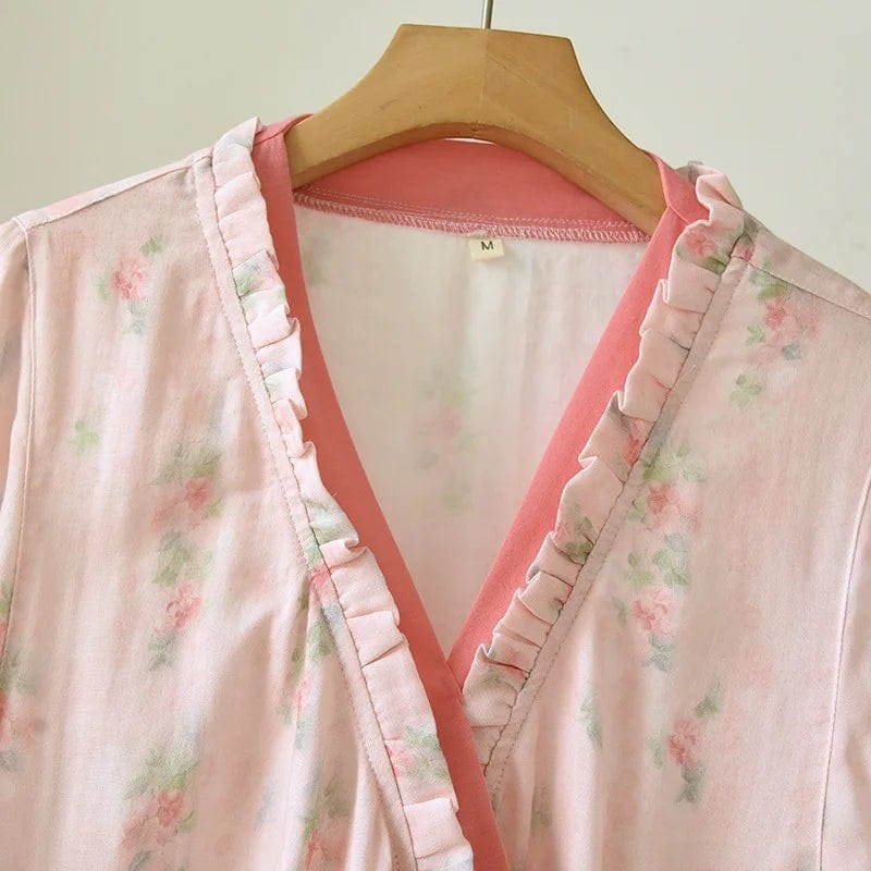 Robe de Chambre Femme Fibre de Bambou Kimono Fleuri