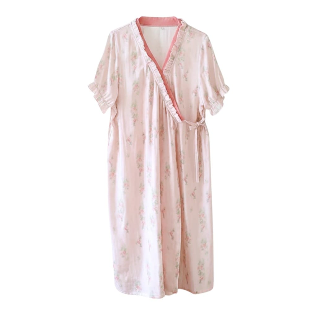 Robe de Chambre Femme Fibre de Bambou Kimono Fleuri