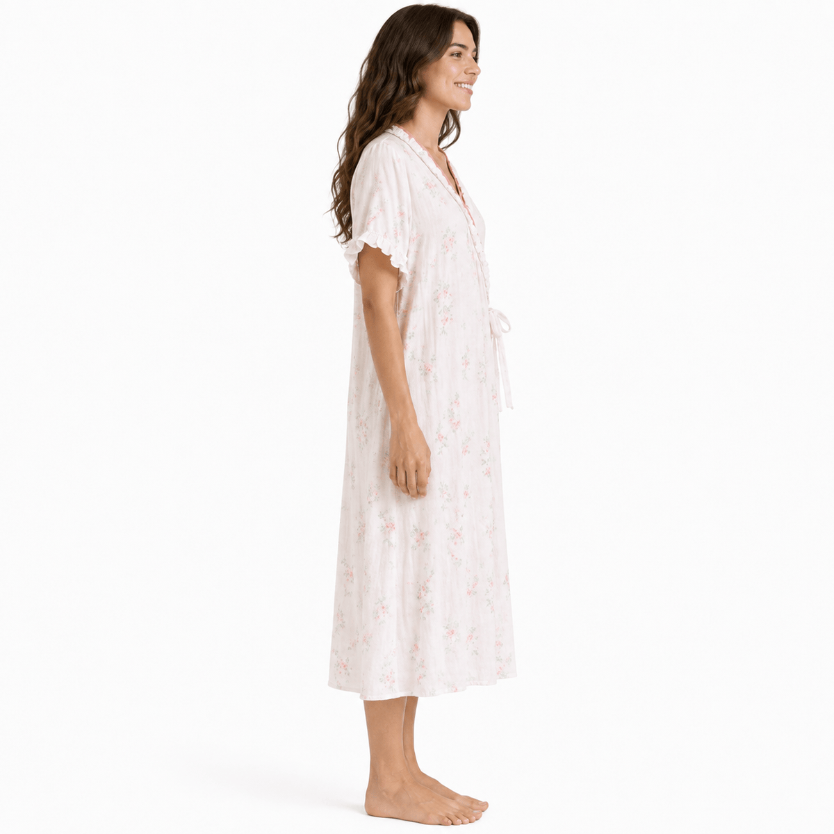 Robe de Chambre Femme Fibre de Bambou Kimono Fleuri