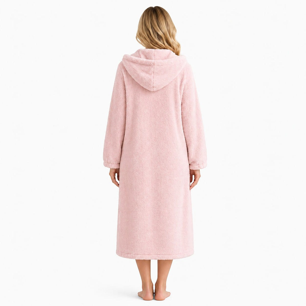 Robe de Chambre Femme Flanelle à Capuche Douce Hiver