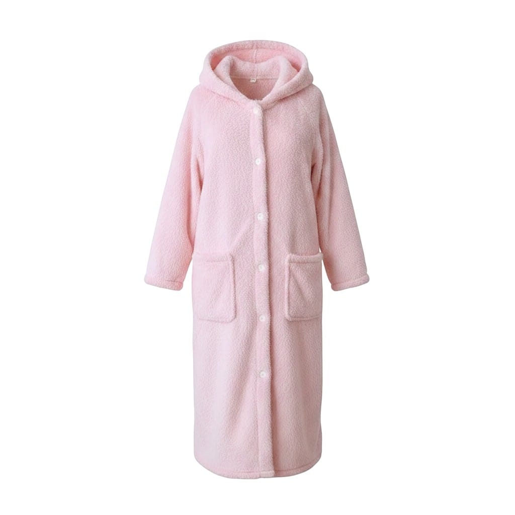Robe de Chambre Femme Flanelle à Capuche Douce Hiver