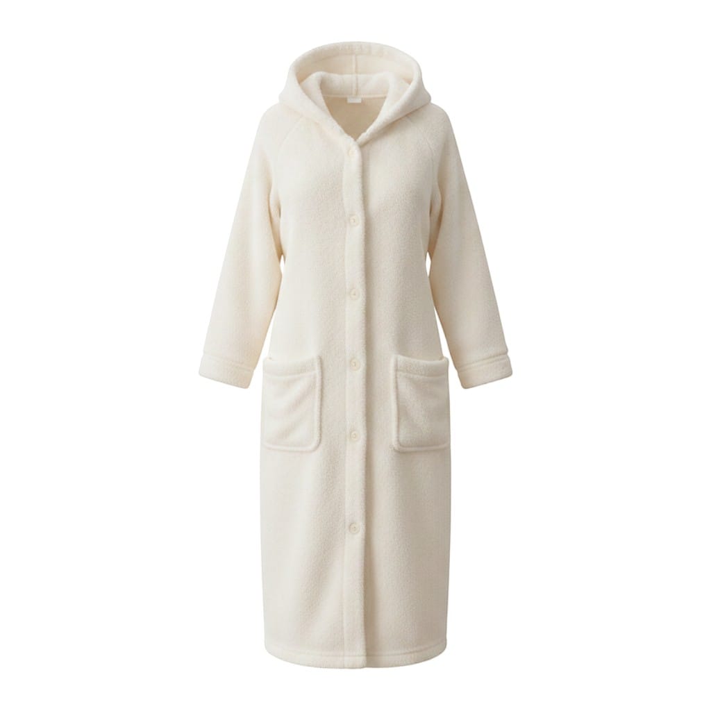 Robe de Chambre Femme Flanelle à Capuche Douce Hiver