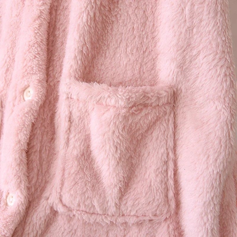 Robe de Chambre Femme Flanelle à Capuche Douce Hiver