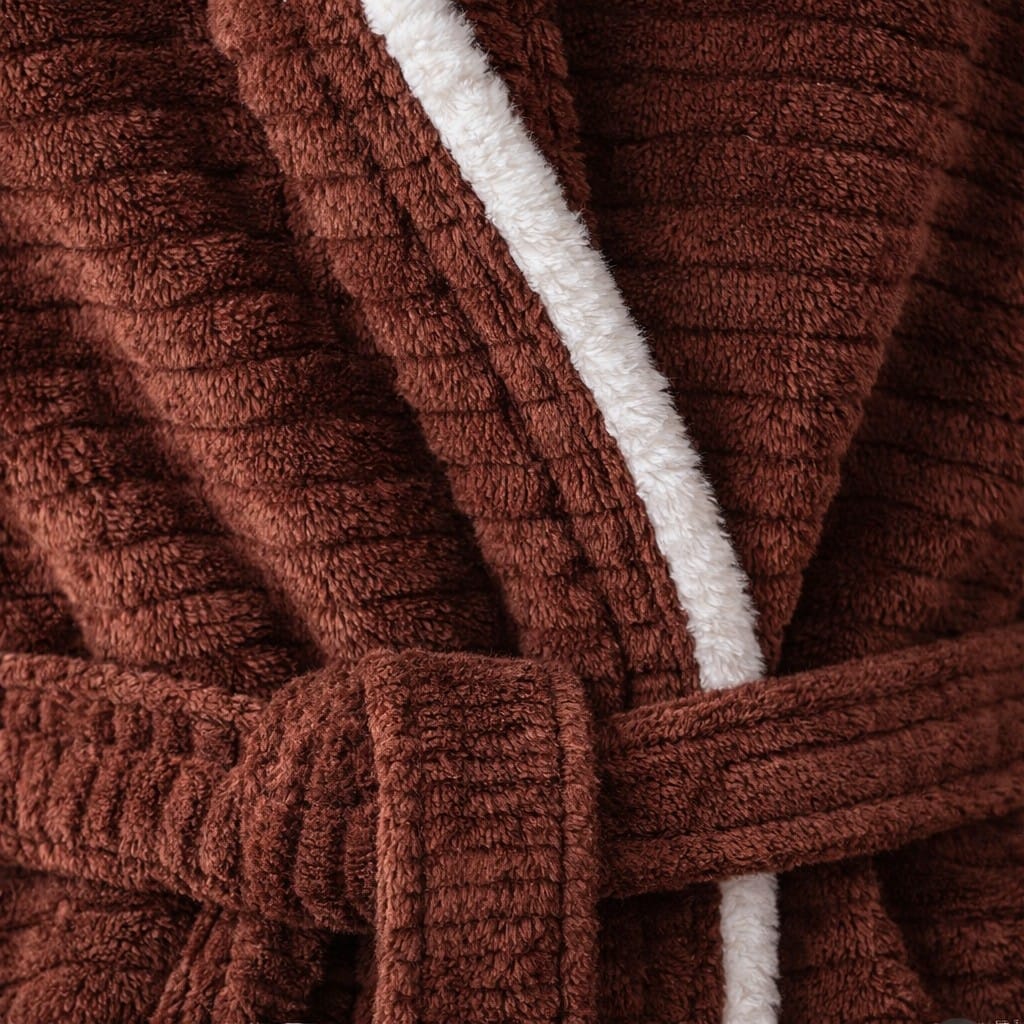 Robe de Chambre Femme Flanelle Épais Rayé