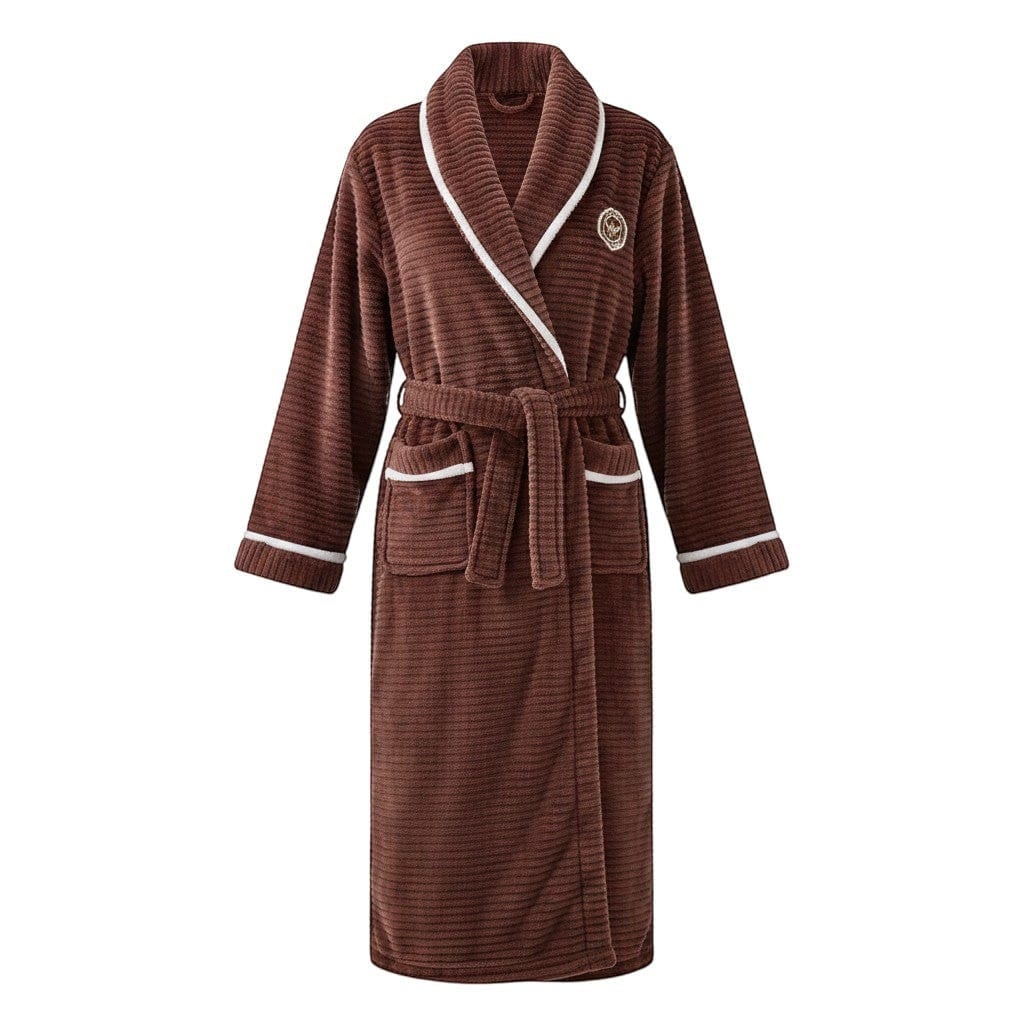 Robe de Chambre Femme Flanelle Épais Rayé