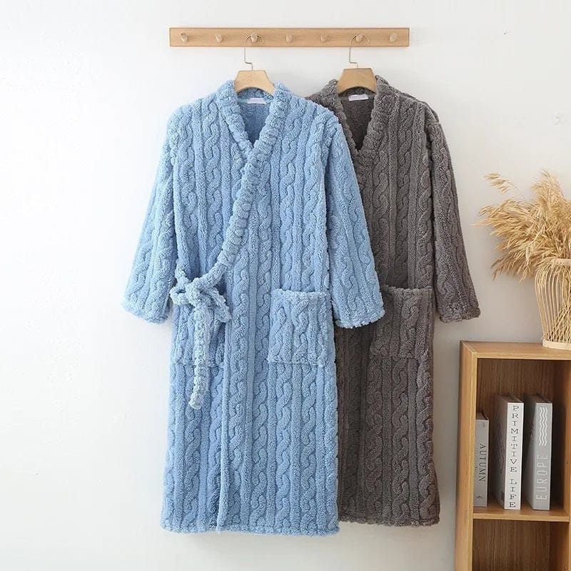 Robe de Chambre Femme Flanelle Patchwork Confort Hiver