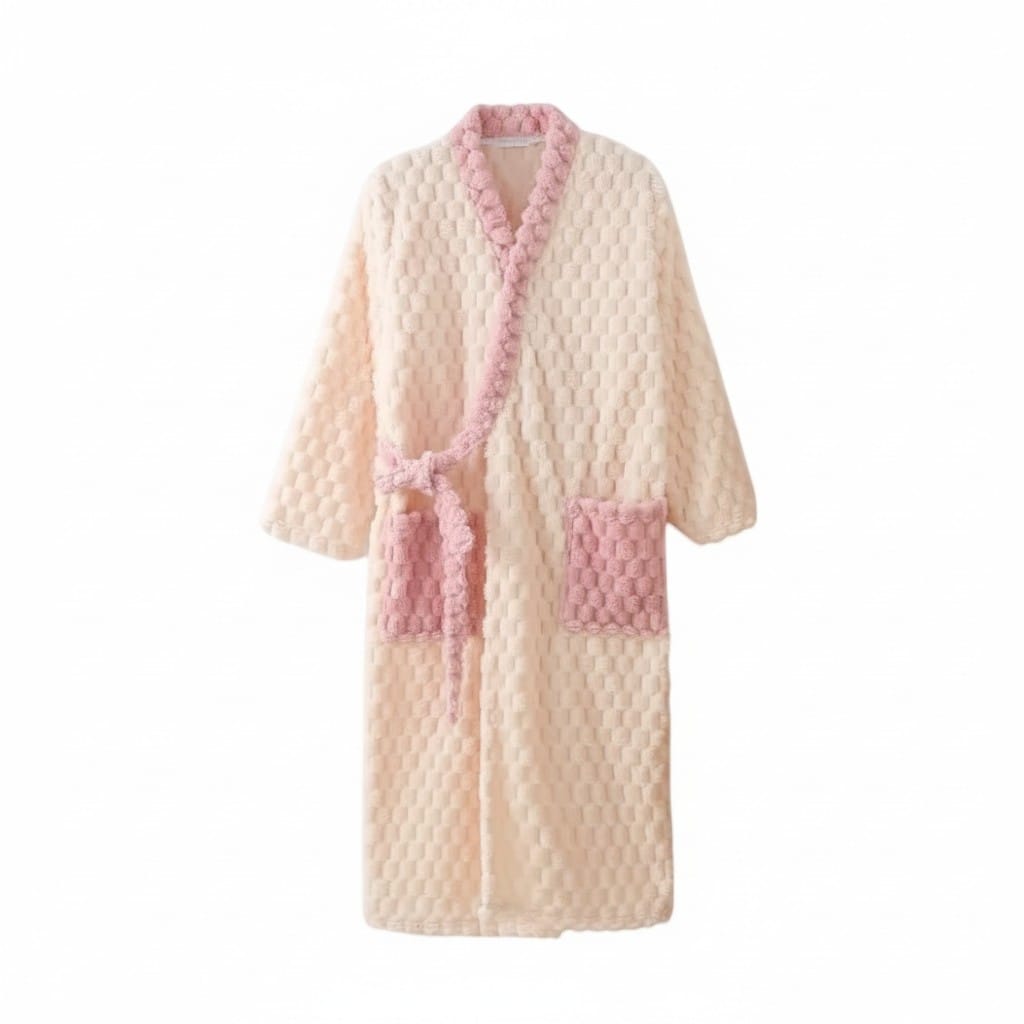 Robe de Chambre Femme Flanelle Patchwork Confort Hiver